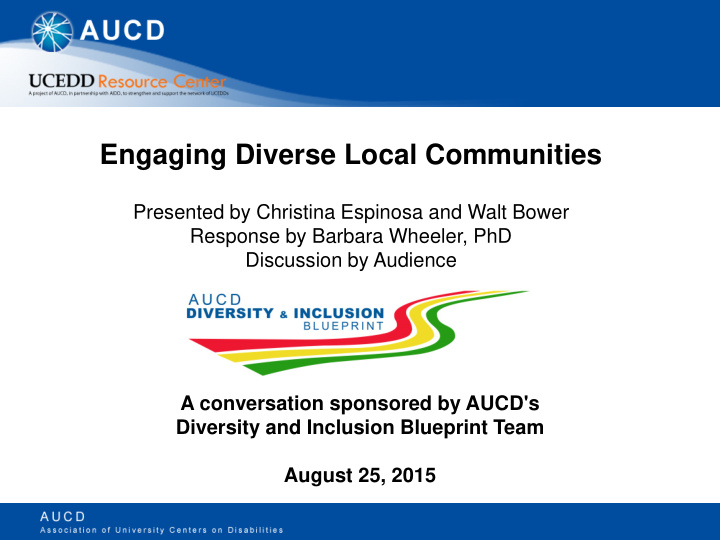 engaging diverse local communities