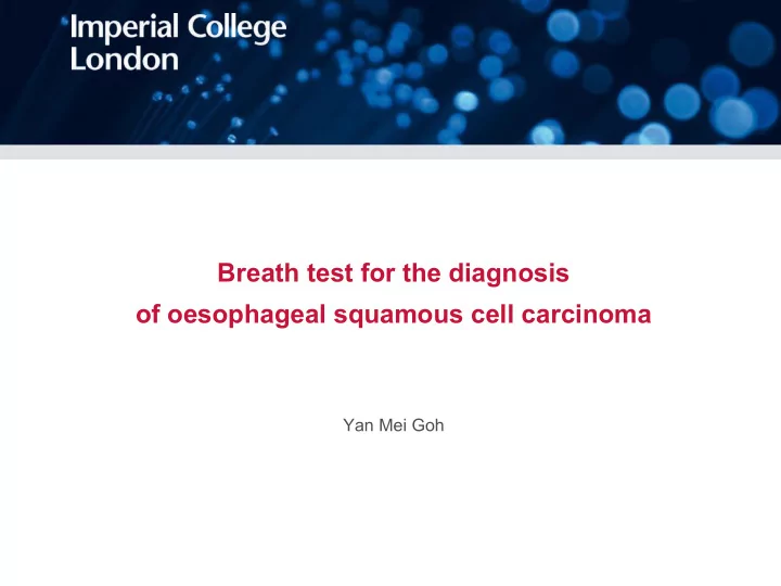 breath test for the diagnosis of oesophageal squamous