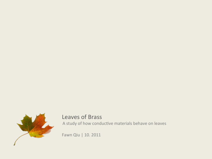 leaves of brass