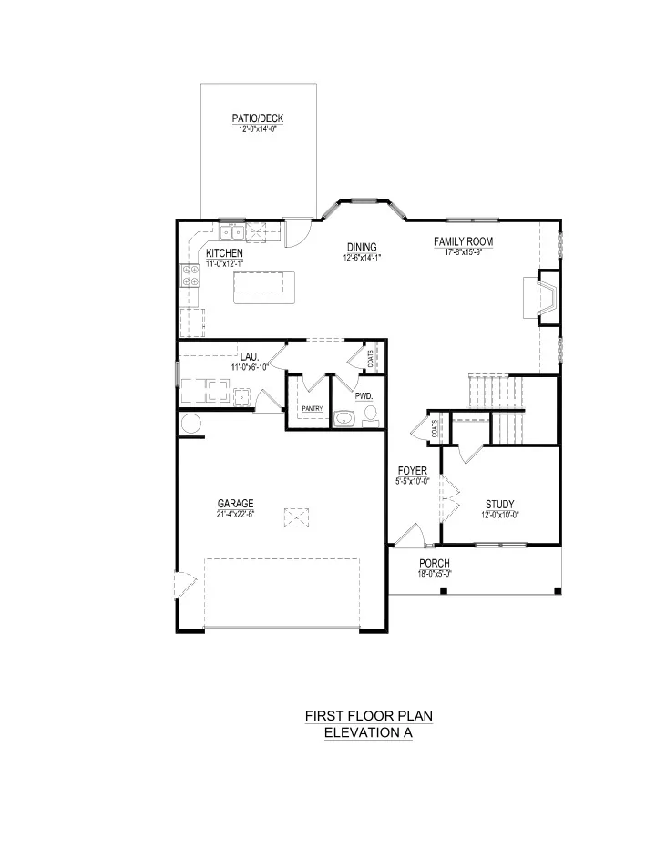 first floor plan elevation a