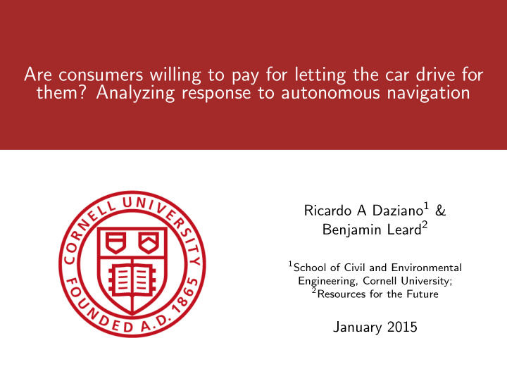 are consumers willing to pay for letting the car drive