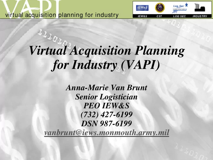 virtual acquisition planning for industry vapi