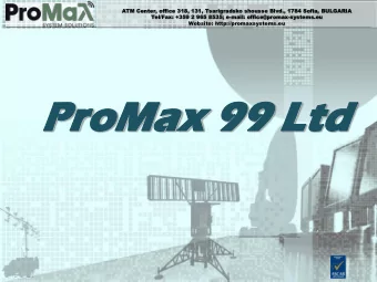 Pr  ProMa  oMax 99 L  99 Ltd  td  ATM Center, office 318, 131, Tsarigradsko shousse Blvd,1784