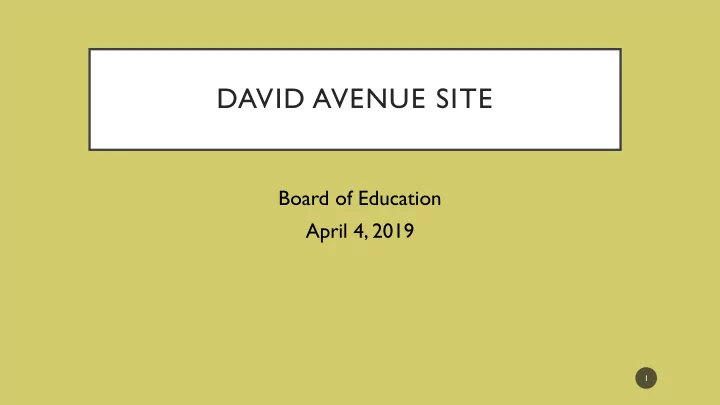 david avenue site