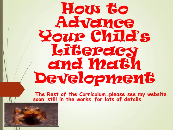 how to advance