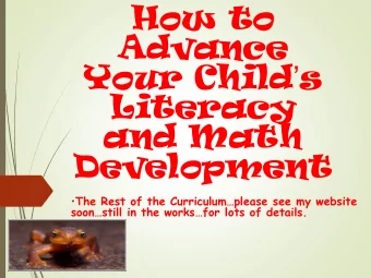 How to  Advance Your Child  s  Literacy  and Math  Development  The Rest of the