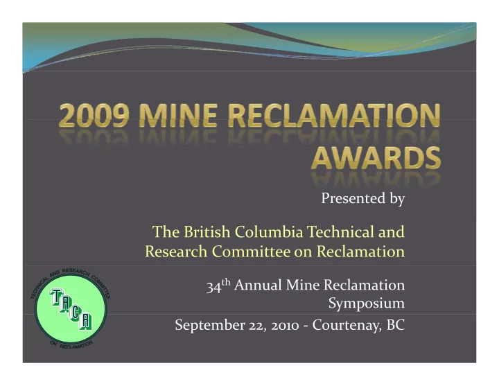 the british columbia technical and research committee on