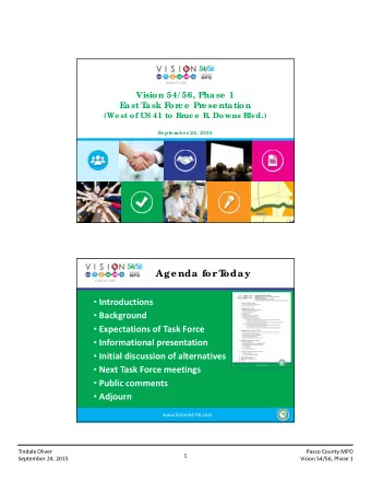 Introductions  Background  Expectations of Task Force  Informational presentation