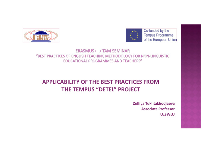 applicability of the best practices from the tempus detel