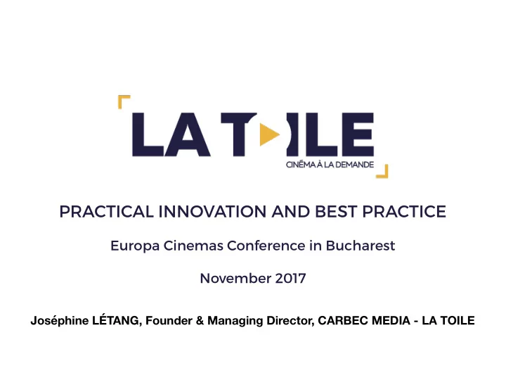 practical innovation and best practice