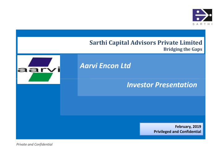 aarvi encon ltd investor presentation