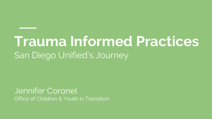 trauma informed practices