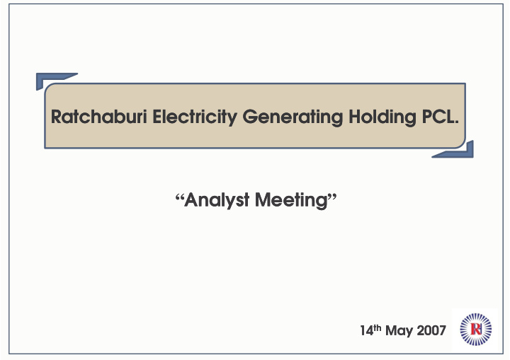 ratchaburi electricity generating holding pcl ratchaburi