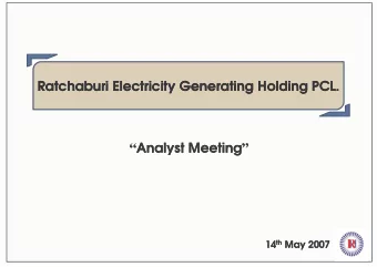 Ratchaburi Electricity Generating Holding PCL.  Ratchaburi Electricity Generating Holding PCL.
