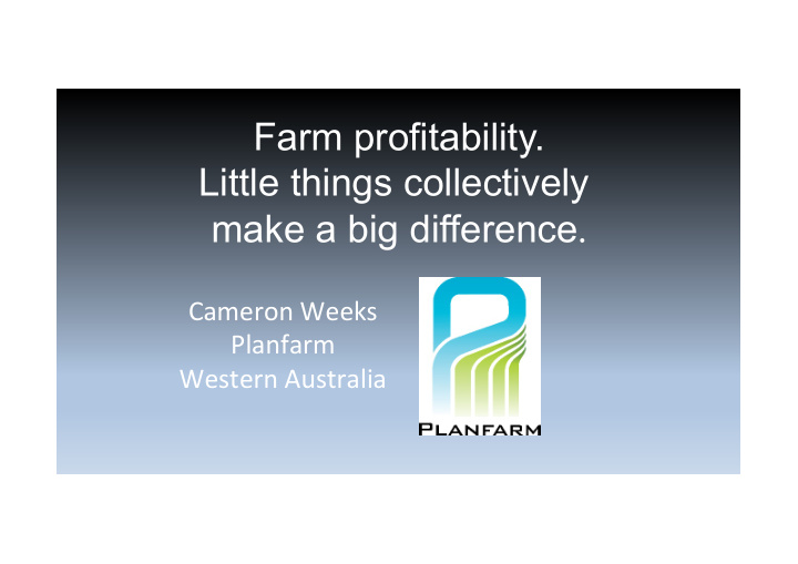 farm profitability little things collectively make a big