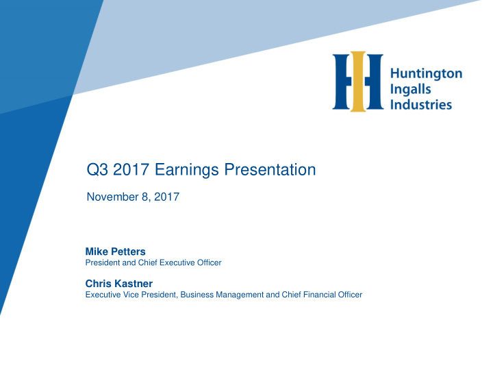 q3 2017 earnings presentation