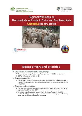 ment in  Macro&amp;drivers&amp;and&amp;priori.es&amp; ! Major drivers of economic and industry