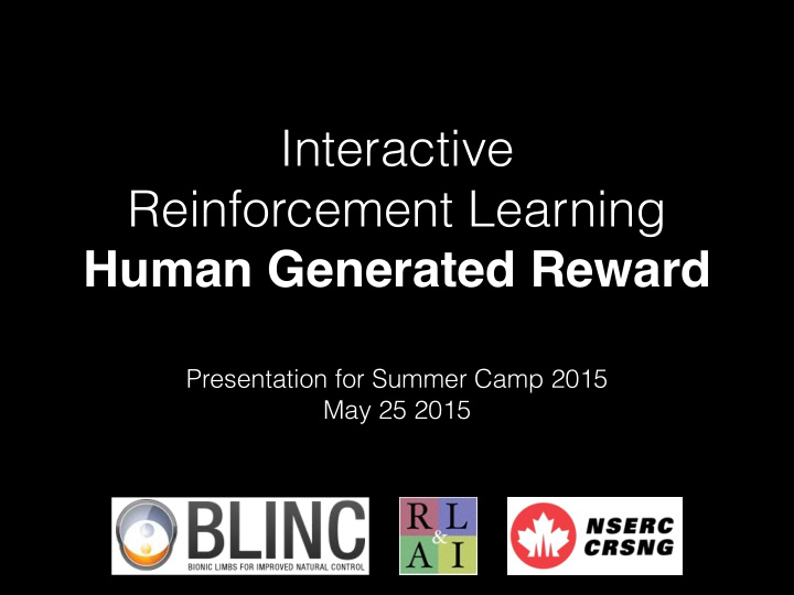 interactive reinforcement learning human generated reward