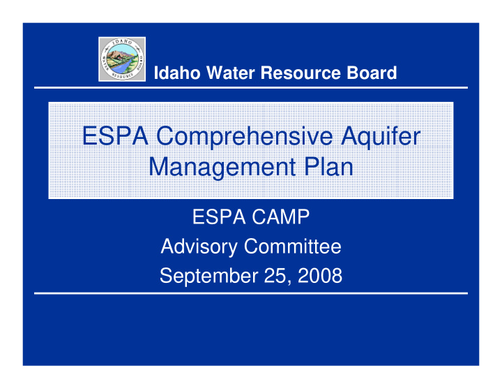 espa comprehensive aquifer management plan