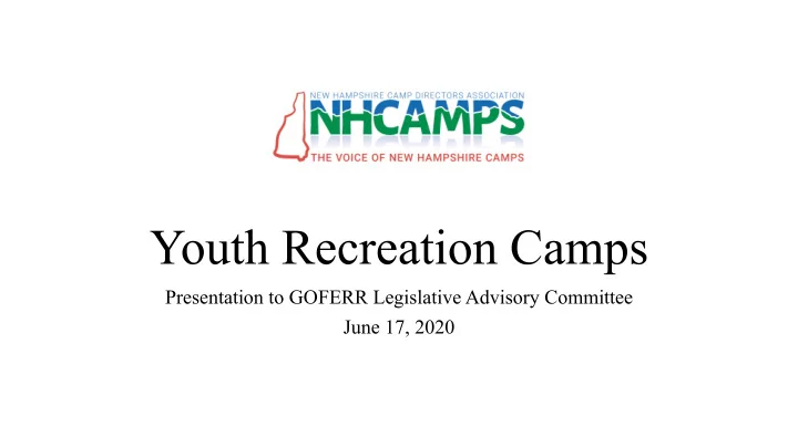 youth recreation camps