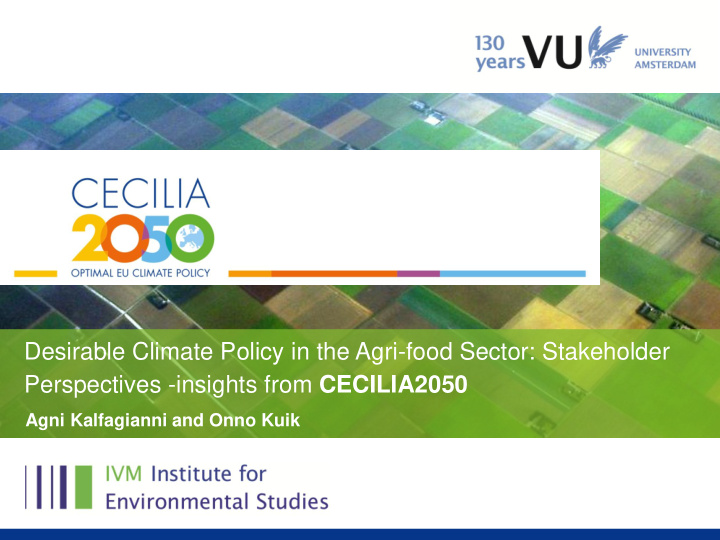 desirable climate policy in the agri food sector
