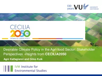 Desirable Climate Policy in the Agri-food Sector: Stakeholder Perspectives -insights from
