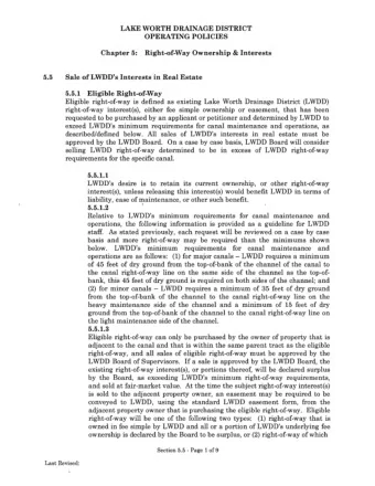 [DATE]  BY CERTIFIED MAIL RETURN RECEIPT REQUESTED  [ADJACENT OWNER]  Re:  Sale of LWDD Surplus