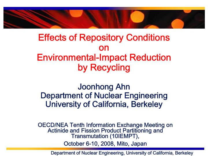 effects of repository conditions on environmental impact