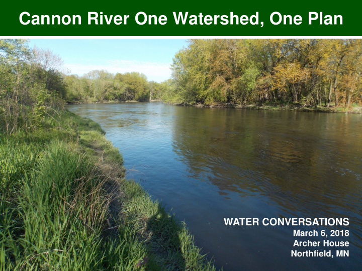 cannon river one watershed one plan