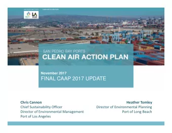 FINAL CAAP 2017 UPDATE Chris Cannon Heather Tomley Chief Sustainability Officer Director of