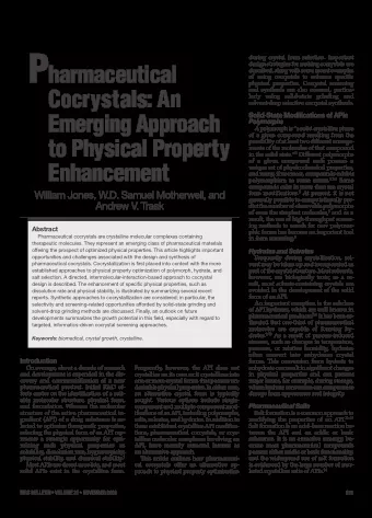 Pharmaceutical Cocrystals: An Emerging Approach to Physical Property Enhancement  in the synthesis