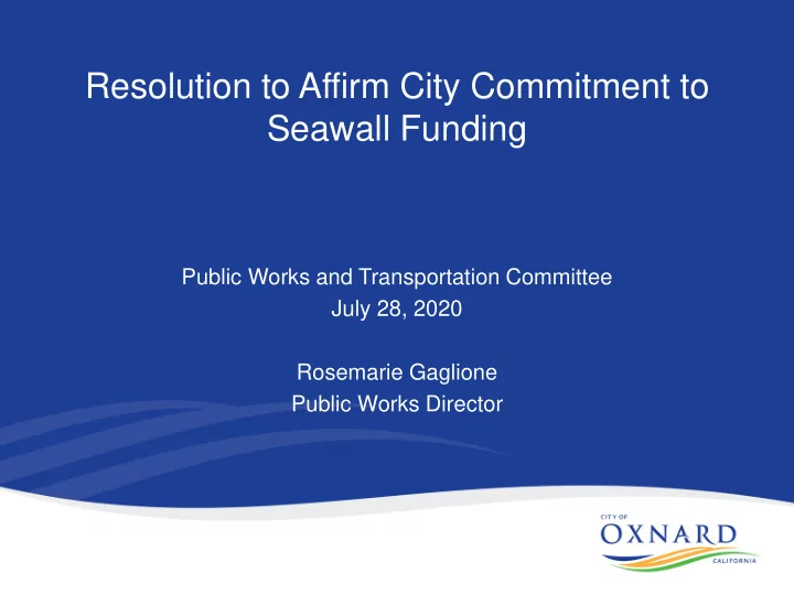 resolution to affirm city commitment to