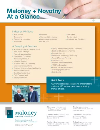 +  and over 120 service personnel operating  +  from 5 offjces. +  + Cleveland + 216.363.0100