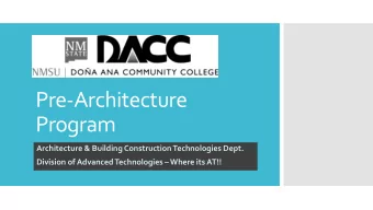 Pre-Architecture  Program  Architecture &amp; Building Construction Technologies Dept. Division of