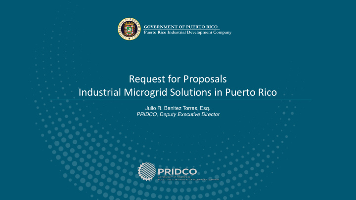 request for proposals industrial microgrid solutions in