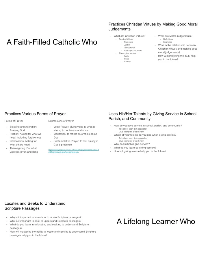 a faith filled catholic who