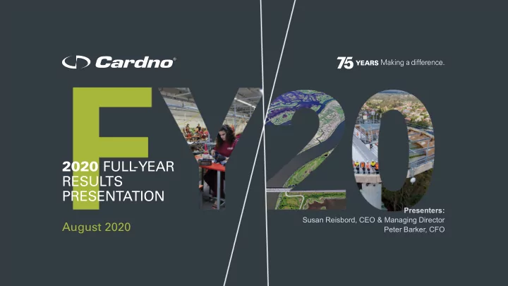 2020 full year results presentation