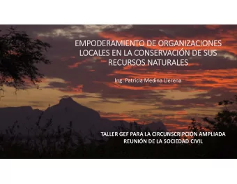 EMPODERAMI  PODERAMIENT ENTO DE DE OR  ORGANI  GANIZACI  ZACIONE ONES  LO LOCALES EN EN LA LA