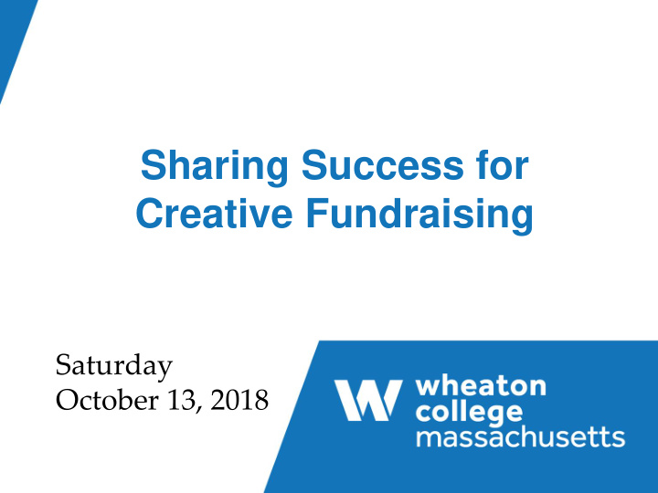 sharing success for creative fundraising