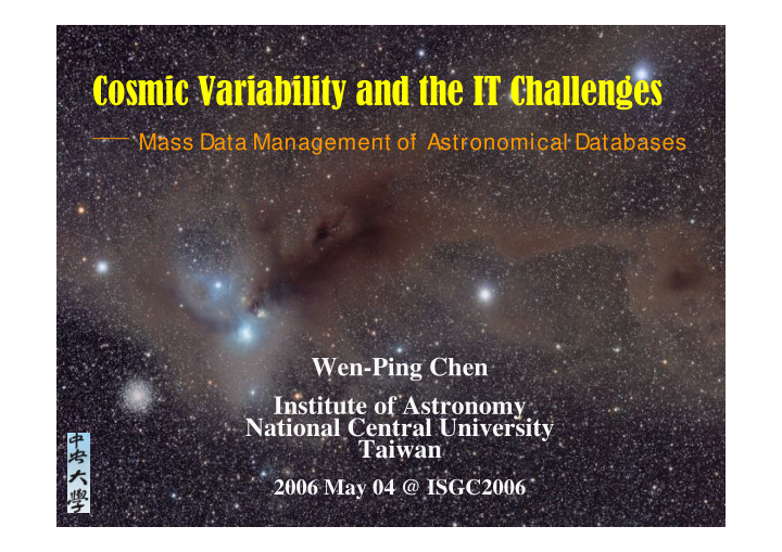 cosmic variability and the it challenges