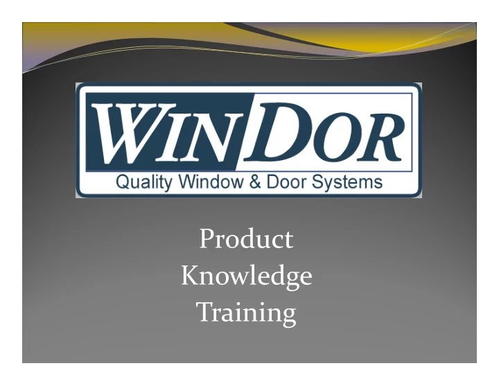 product knowledge training