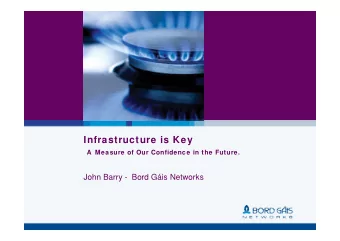 Infrastructure is Key  A Measure of Our Confidence in the Future.  John Barry - Bord Gis Networks