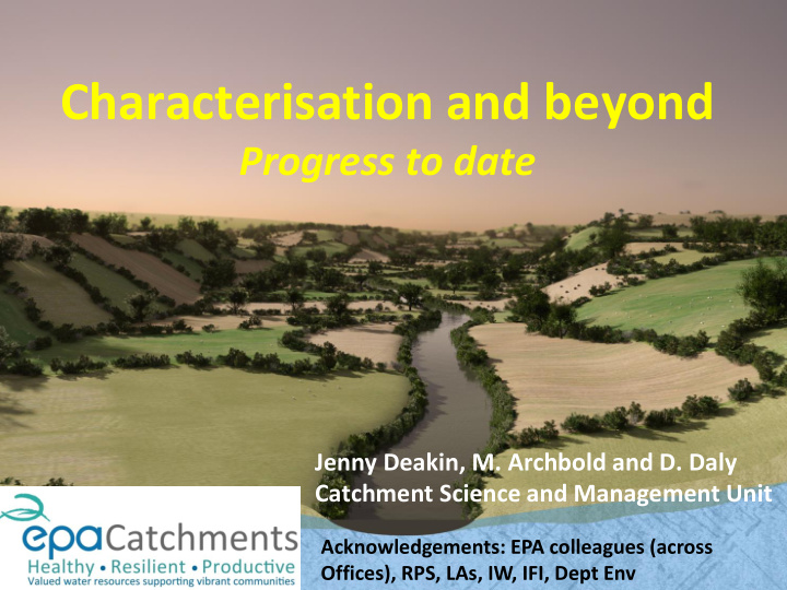 characterisation and beyond