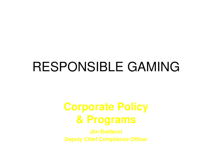 responsible gaming