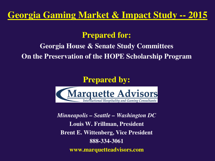 georgia gaming market impact study 2015