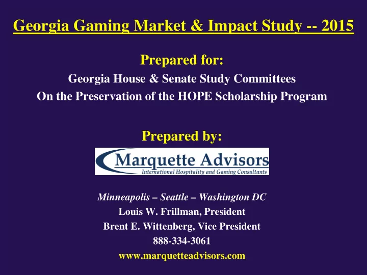 georgia gaming market impact study 2015