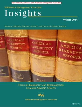 Insights  Winter 2014  Business Valuation, Forensic Analysis, and Financial Opinion Insights F OCUS