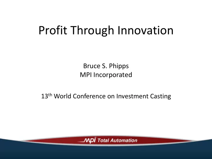 profit through innovation