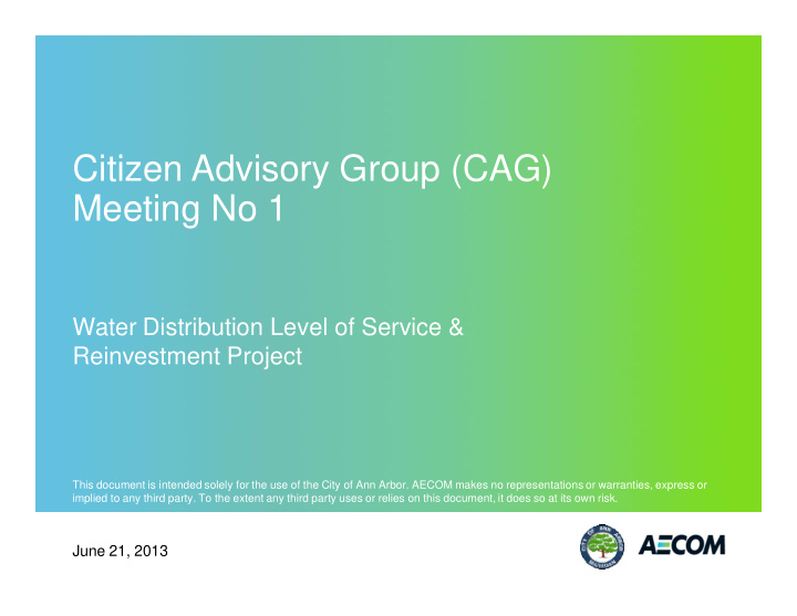 citizen advisory group cag meeting no 1