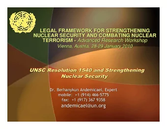 LEGAL FRAMEWORK FOR STRENGTHENING  LEGAL FRAMEWORK FOR STRENGTHENING  LEGAL FRAMEWORK FOR